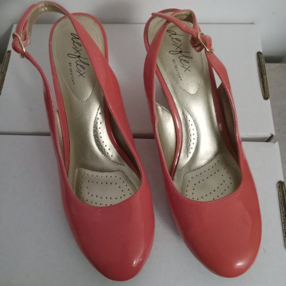 DEX dexflex by dex barbie pink slingback wedges high heels barbiecore sz 9 1/2 - Picture 2 of 7